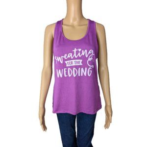 Miss to Mrs. Violet Sweating For the Wedding Racerback Tank L/XL